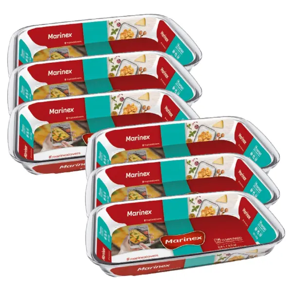 Kit 6 Assadeira Retangular 2,9L Grande Marinex - Imagem 2