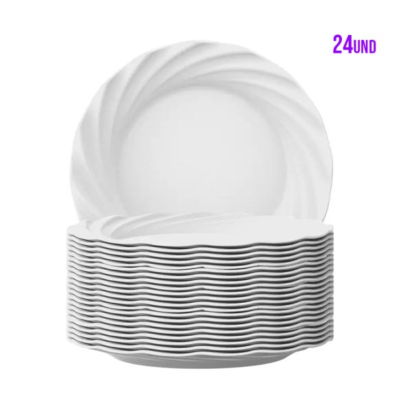 24 Pratos para Sobremesa Jasmim Nadir Opaline 19cm - Imagem 4