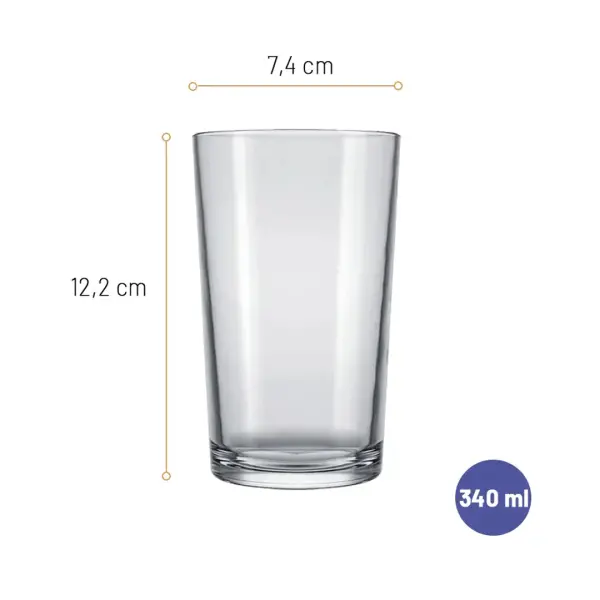 kit 12 Copo Bar 340mL Long Drink Vidro Nadir - Imagem 3