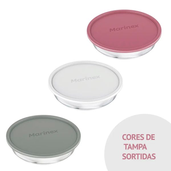 Kit 6 Assadeira Redonda 2,4L com Tampa Sortidas Marinex - Imagem 5
