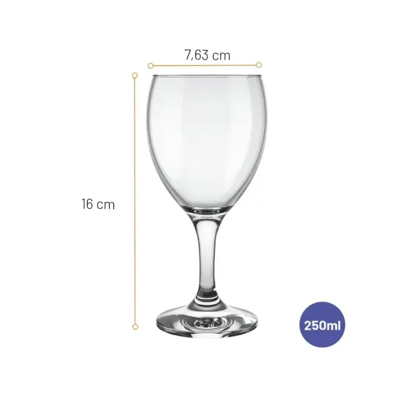 Jogo 6 Taça Windsor Vinho Tinto 250ml - Imagem 3