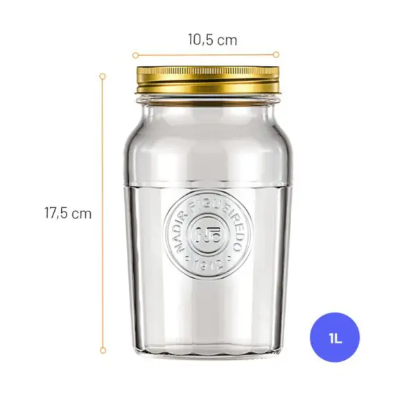 Kit 4 Pote Americano Vintage 1 Litro Nadir Figueiredo - Imagem 3