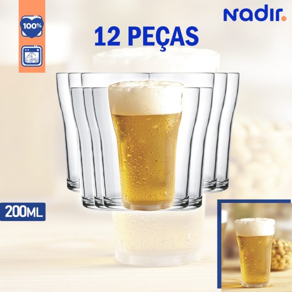 12 Copos Boteco p/ Cerveja Nadir Figueiredo 200ml - Imagem 2