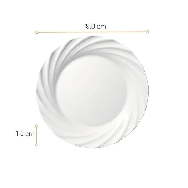 12 Pratos para Sobremesa Jasmim Nadir Opaline 19cm - Imagem 3
