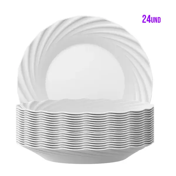 24 Pratos Fundos Jasmim Nadir Opaline 23,5cm - Imagem 4