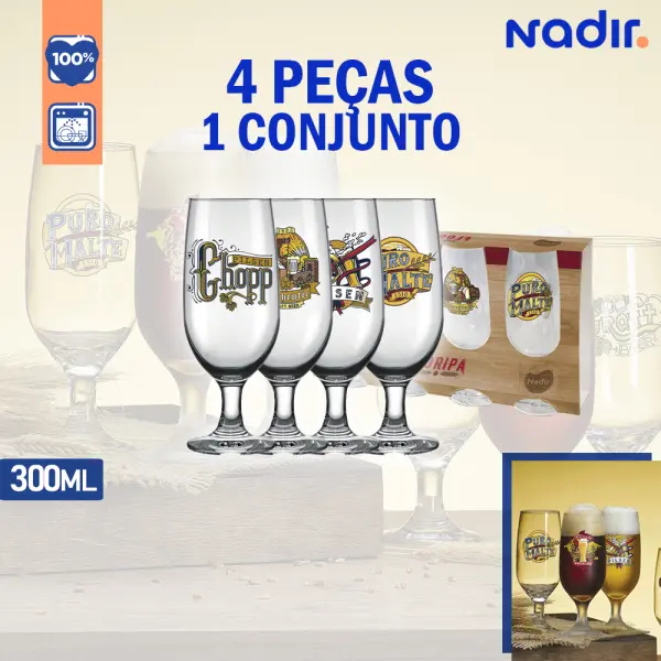 Jogo 4 Taças Floripa Brasão 300ml Nadir Figueiredo - Imagem 8