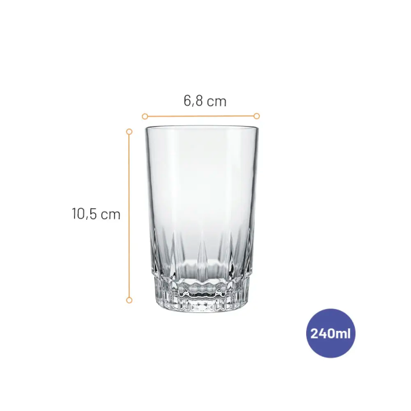 6 Copos Para Suco Vegas 240ml Nadir Figueiredo - Imagem 3