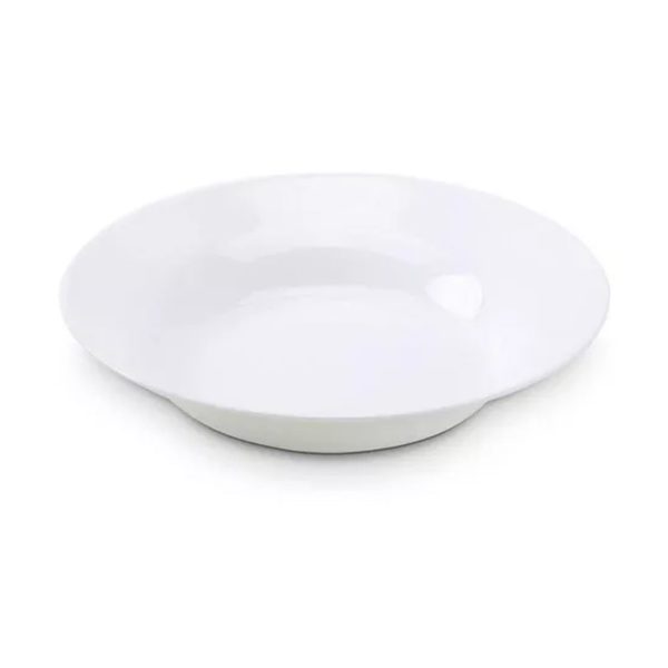 Kit c/6 Pratos Opaline Menu Fundo 23cm Vidro Branco Nadir - Imagem 4