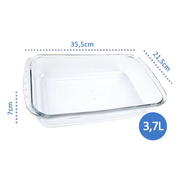 Assadeira Retangular 3,7L Funda Lasanheira Marinex - Imagem 3
