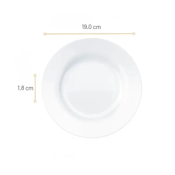 Kit 12 Pratos Opaline Menu Sobremesa 19cm Vidro Branco Nadir - Imagem 3