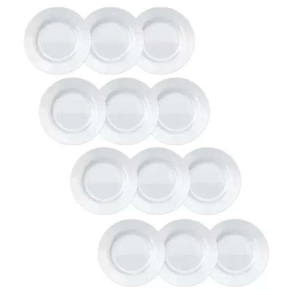 Kit 12 Pratos Opaline Menu Sobremesa 19cm Vidro Branco Nadir - Imagem 2
